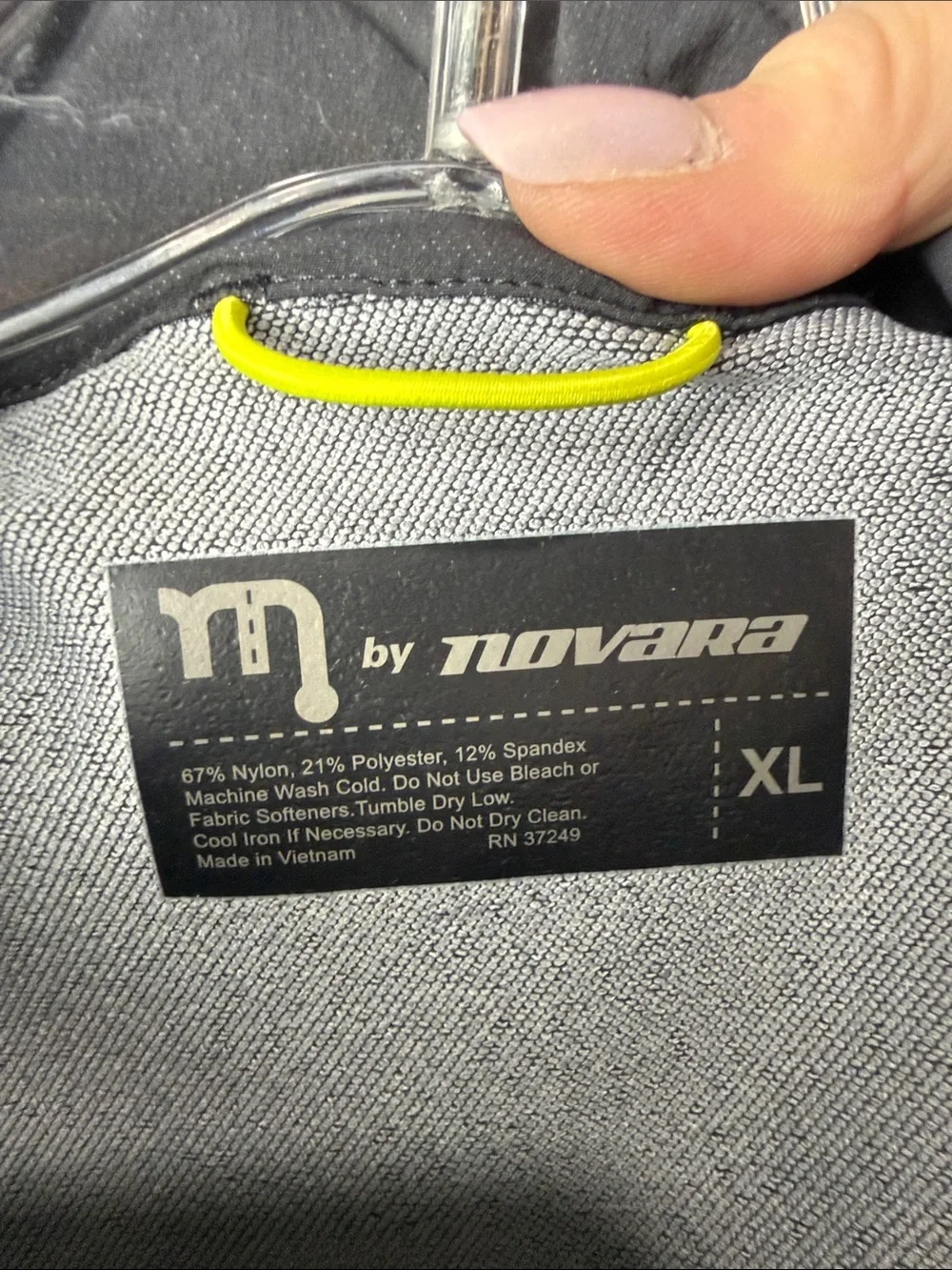 M by Novara Gray Cycling Jacket Size XL High Visibility Pockets Mochneck